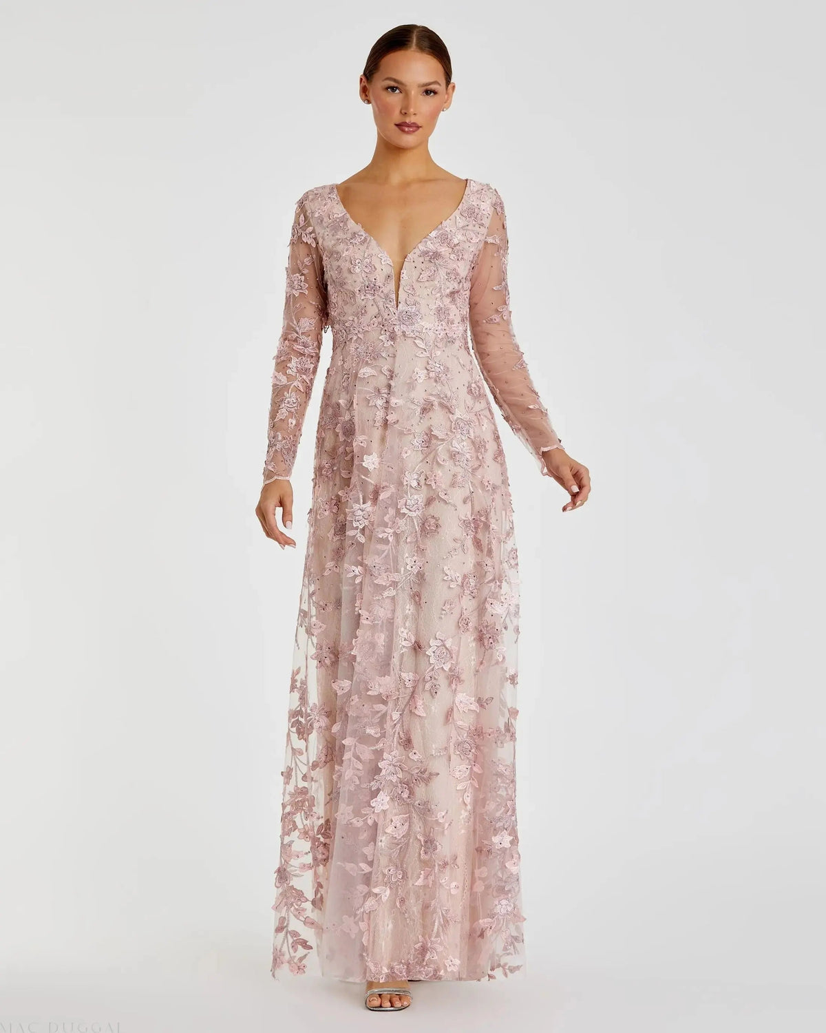 Women's Dress Floral - Illusion Gown
