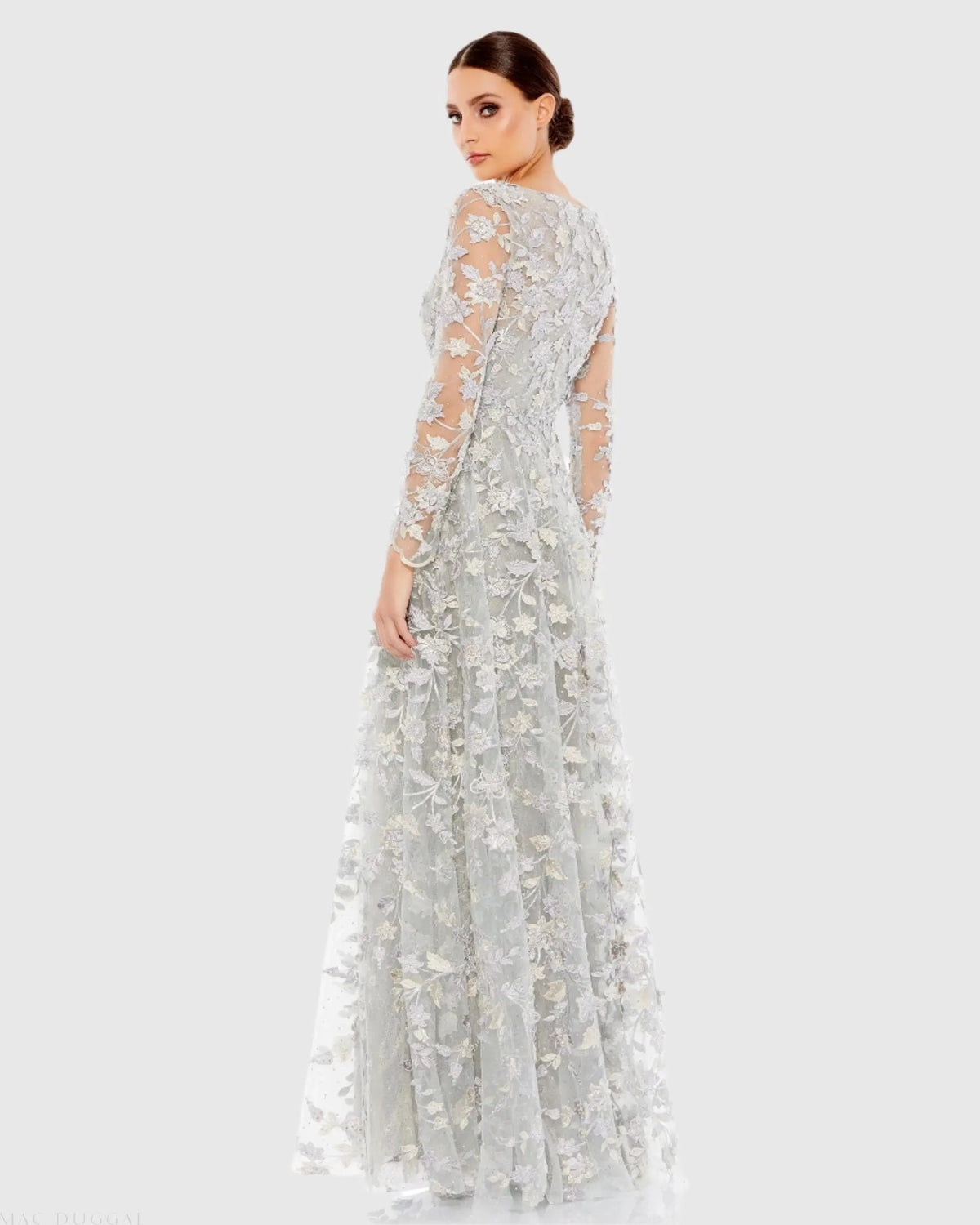 Women's Gray Dress Floral