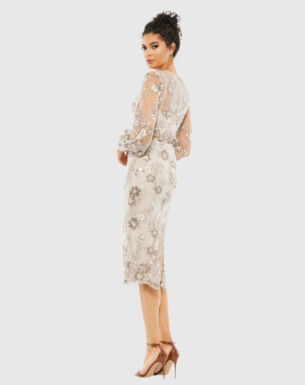Women's Beige Midi Dress - 70237