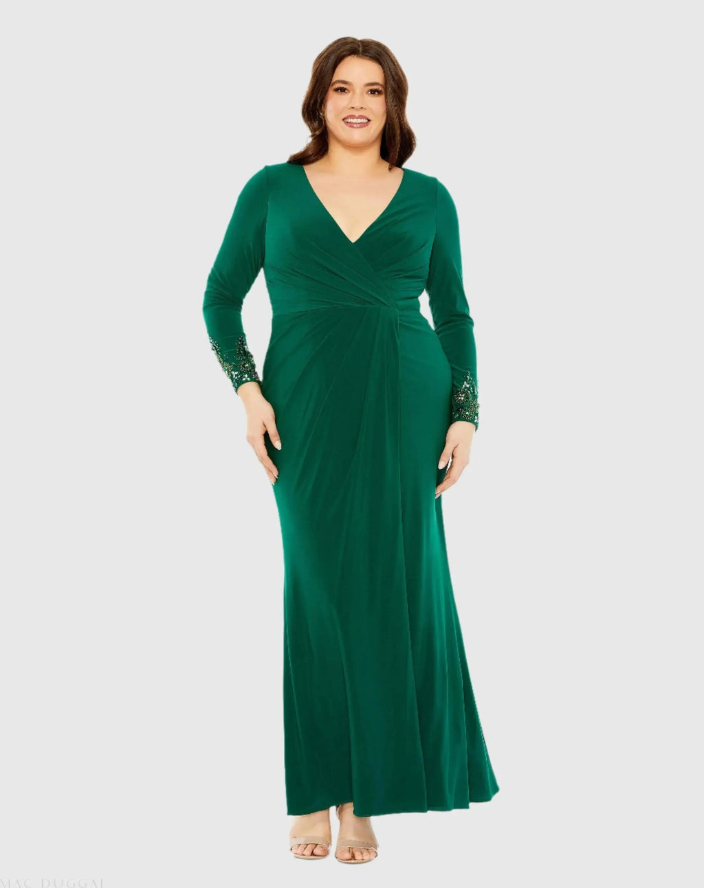 Women's Green Dress - Green Ruched