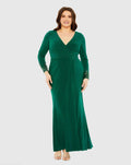 Women's Green Dress - Green Ruched