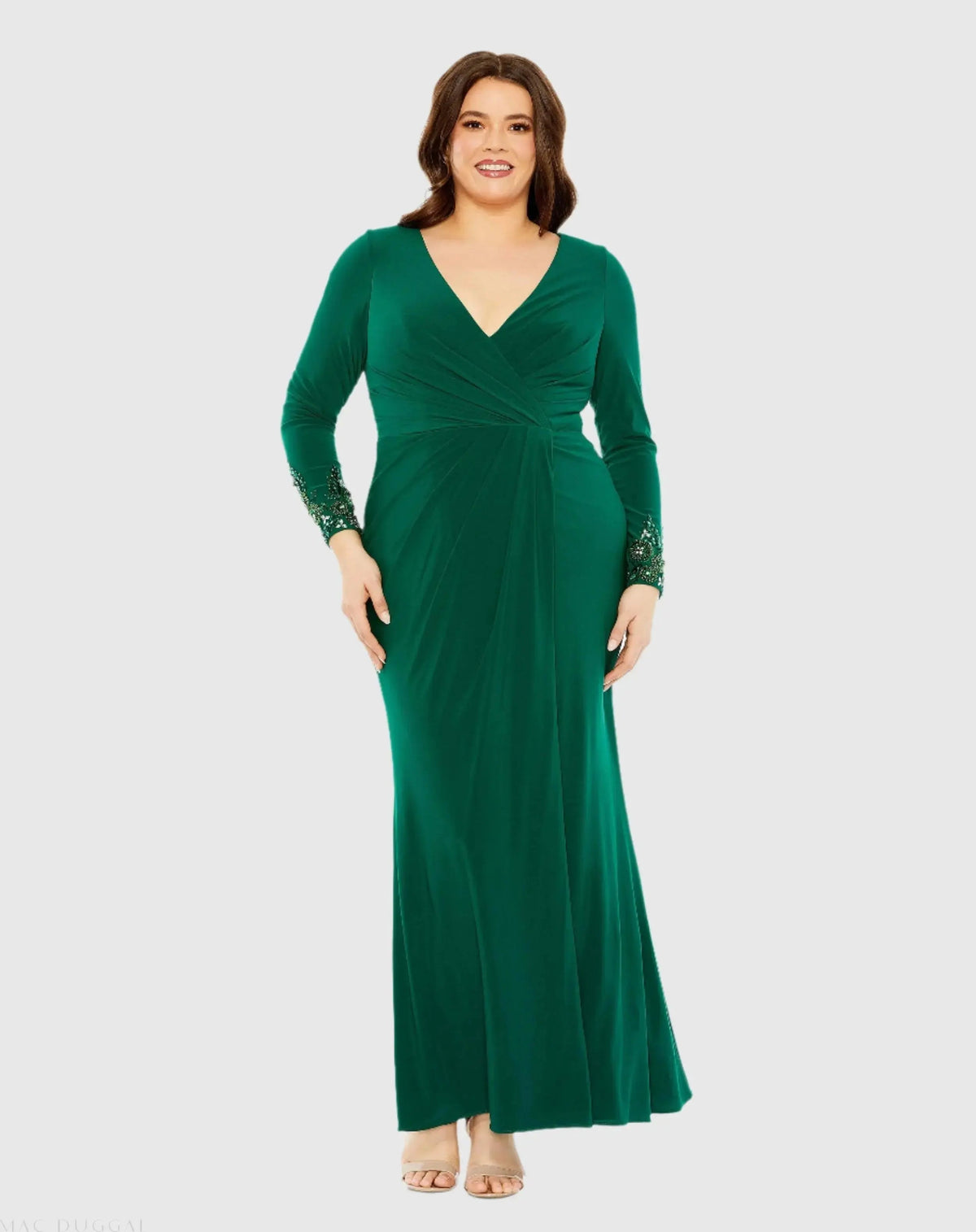 Women's Green Dress - Green Ruched