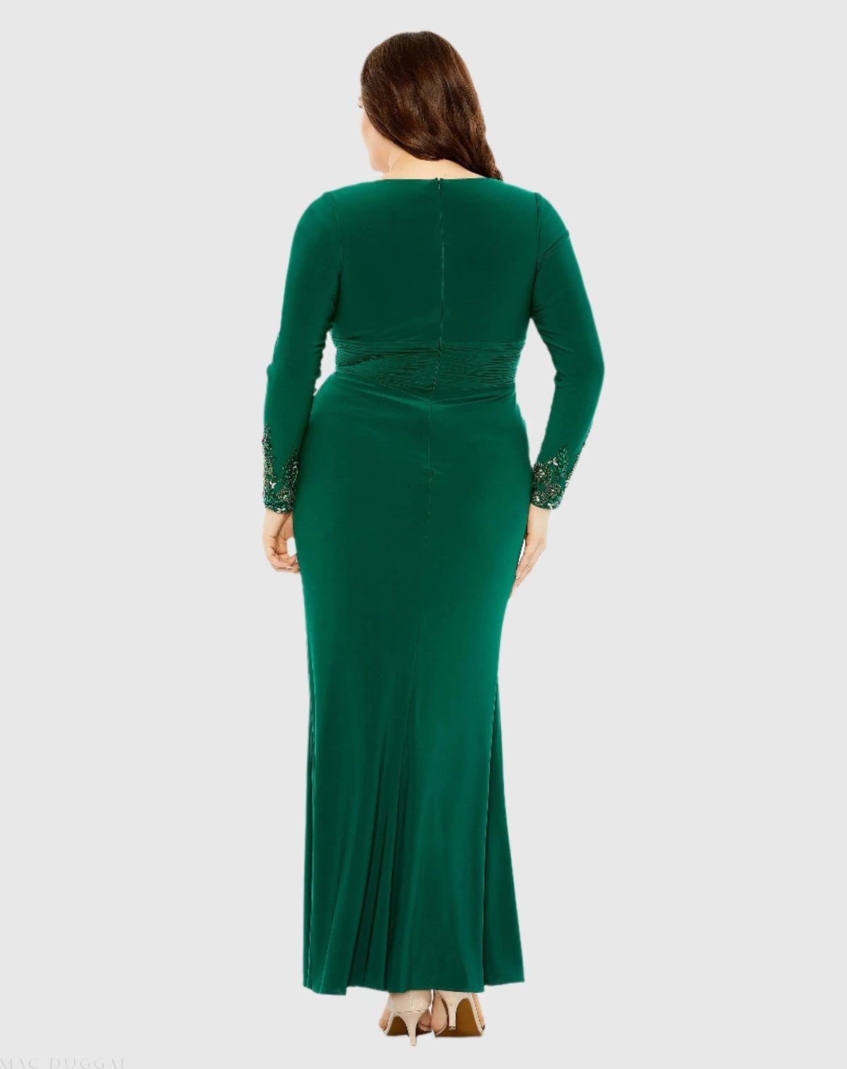 Women's Green Dress - Green Ruched