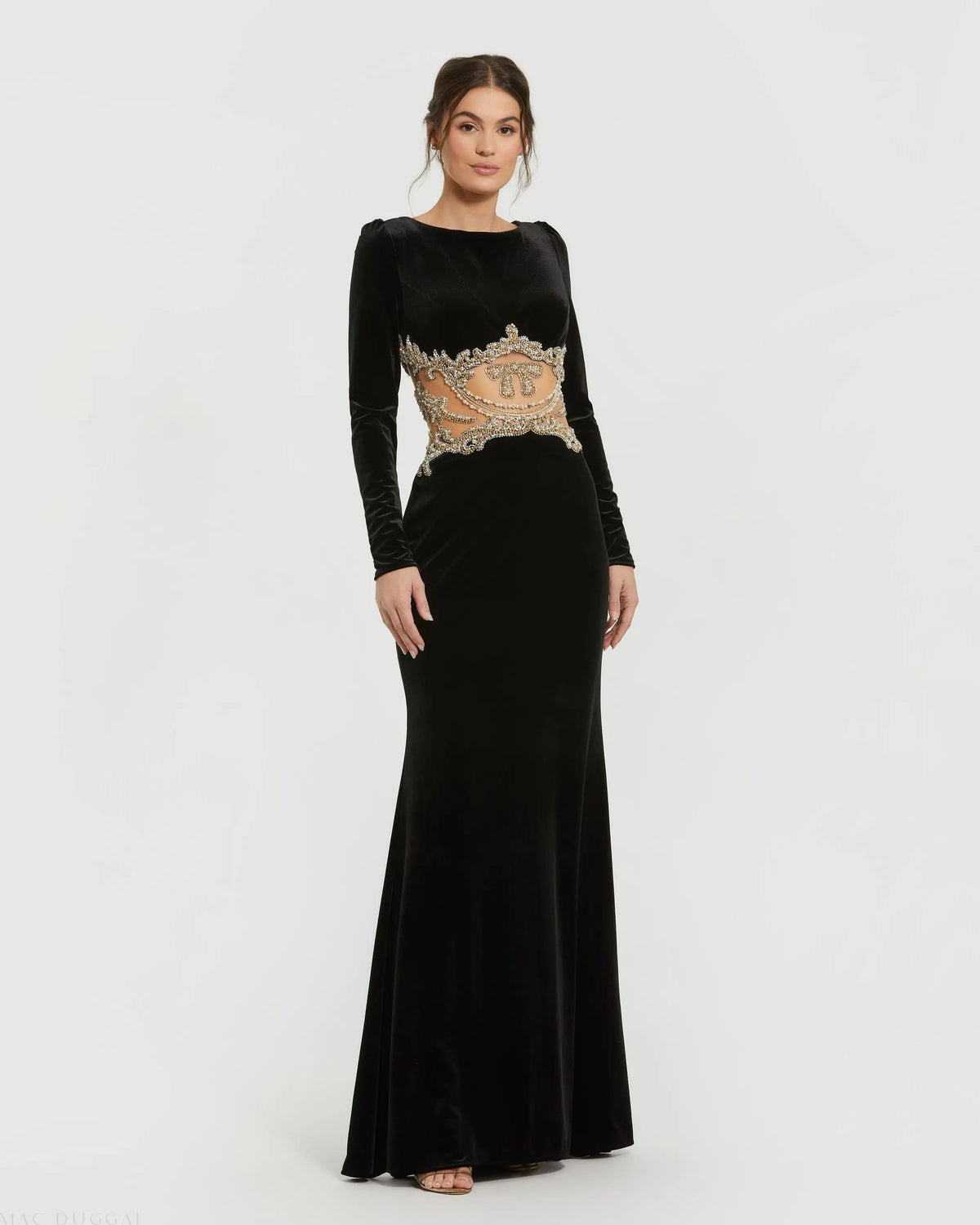 Women's Black Dress Velvet - 79445