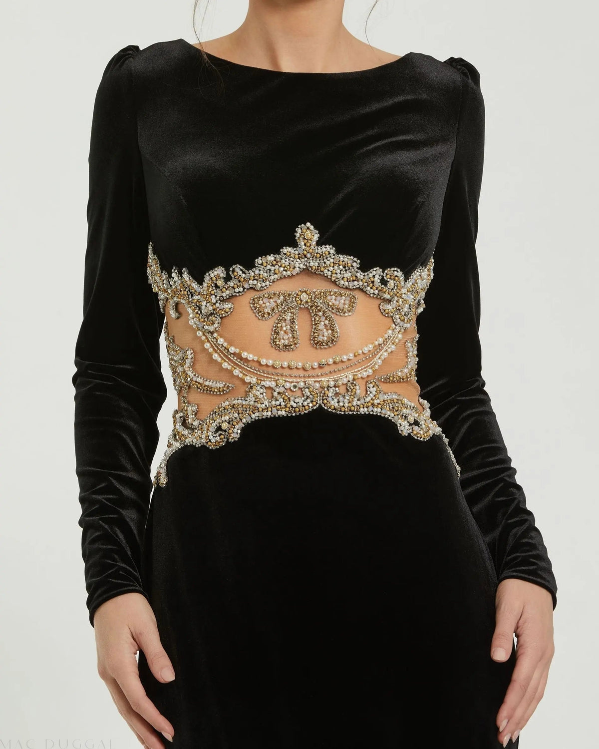 Women's Black Dress Velvet - 79445