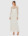 Women's White Dress - White Lace Sequin