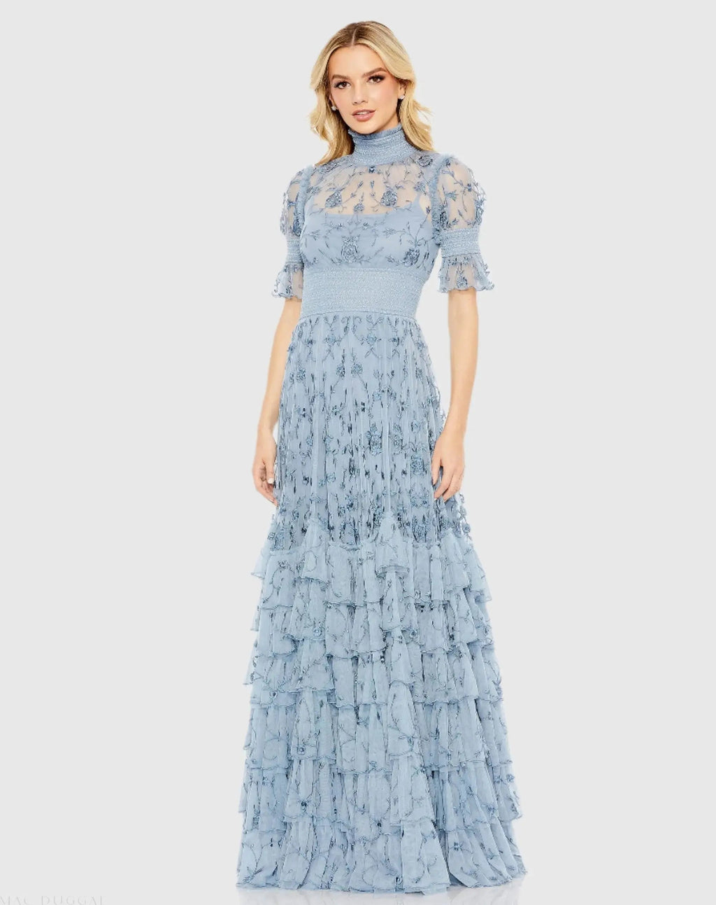 Women's Blue Dress Floral - Slate Blue