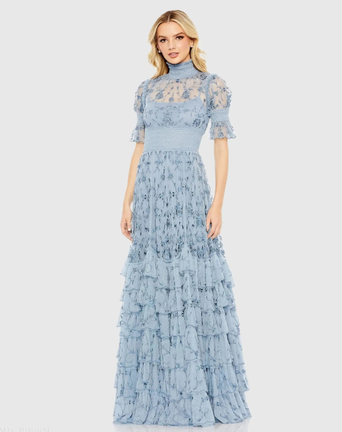 Women's Blue Dress Floral - Slate Blue