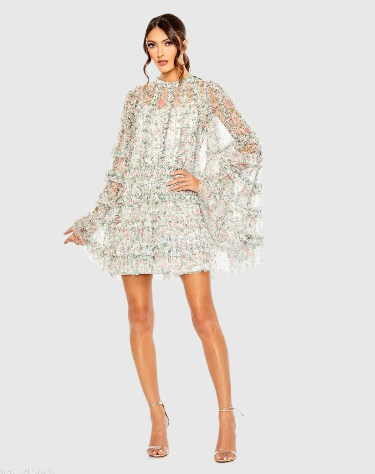 Women's Dress Floral - Ruffle Mesh