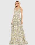 Women's Dress Floral - White Ruffle Halter