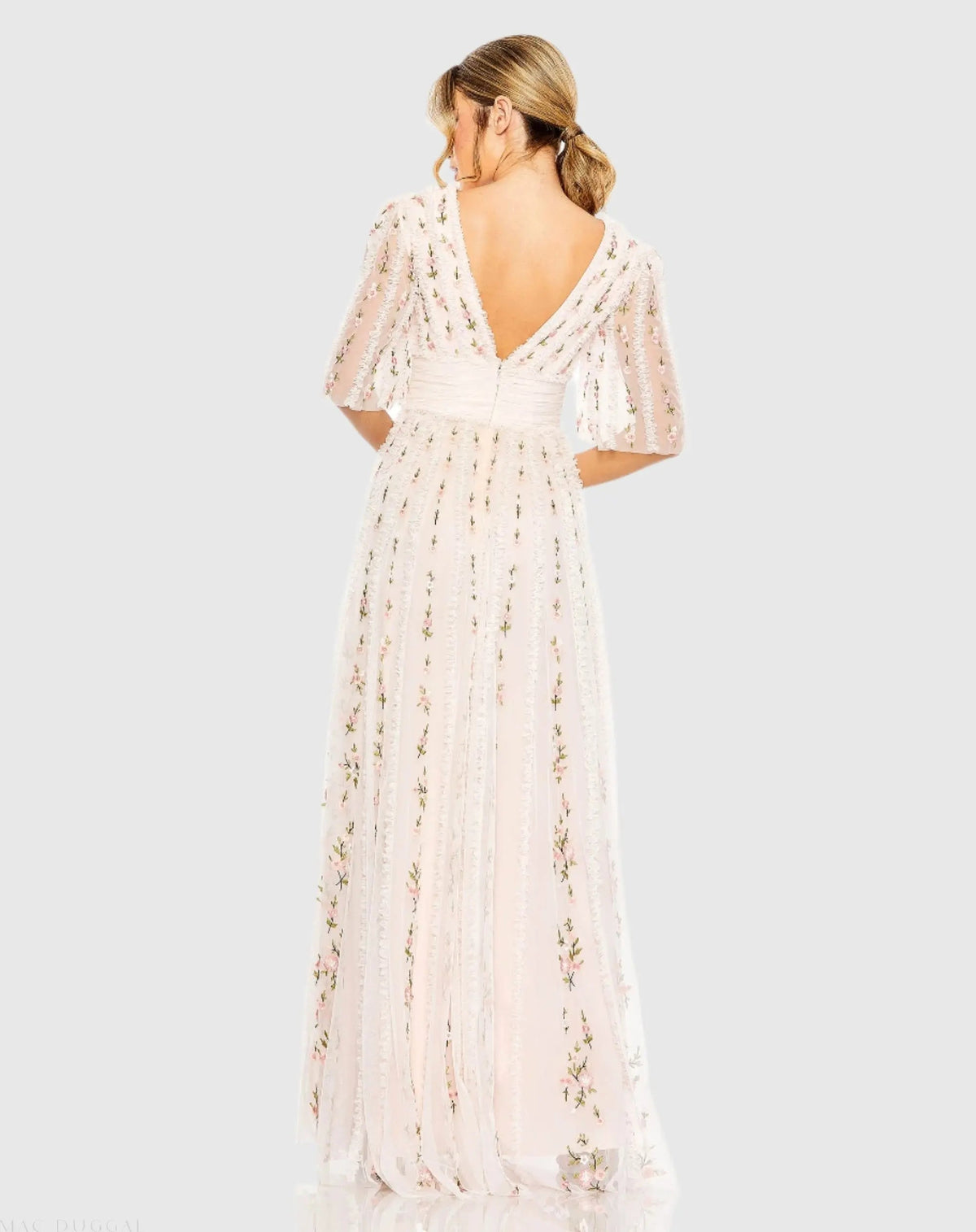 Women's Pink Dress Floral - Pink Ruffle Mesh