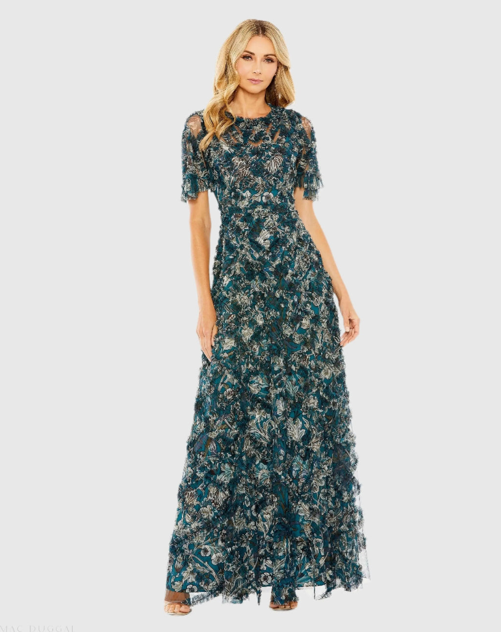 Women's Blue Maxi Dress Floral
