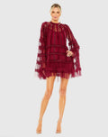 Women's Dress - Ruffle Mesh