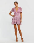 Women's Purple Mini Dress Lace