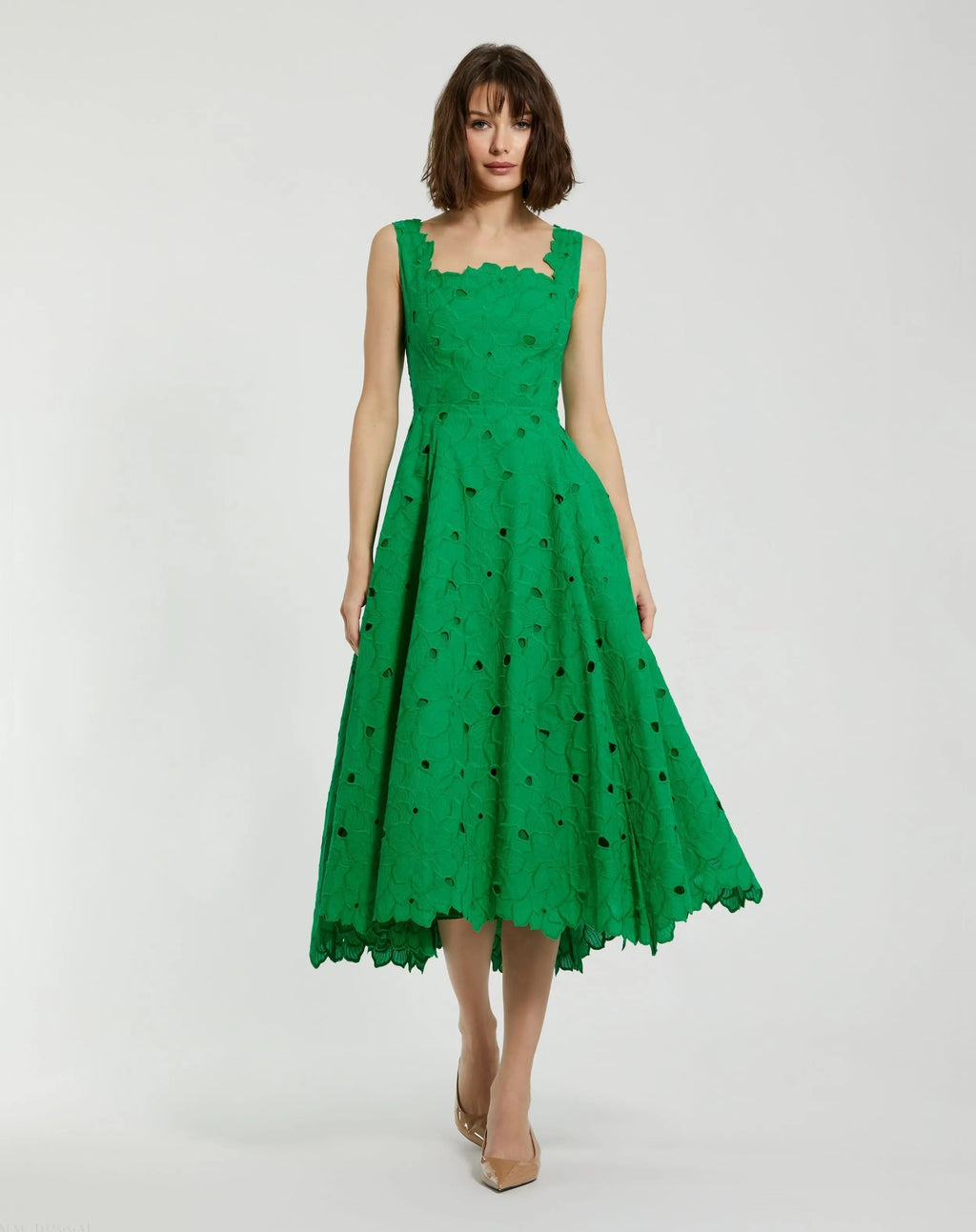 Women's Green Midi Dress Floral - Green