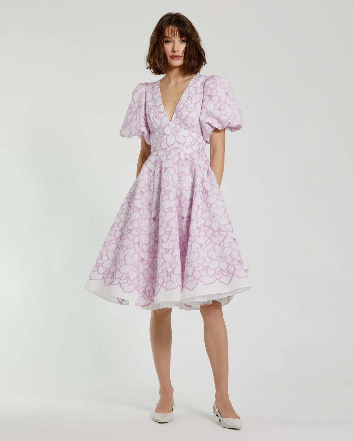 Women's Midi Dress Floral - White