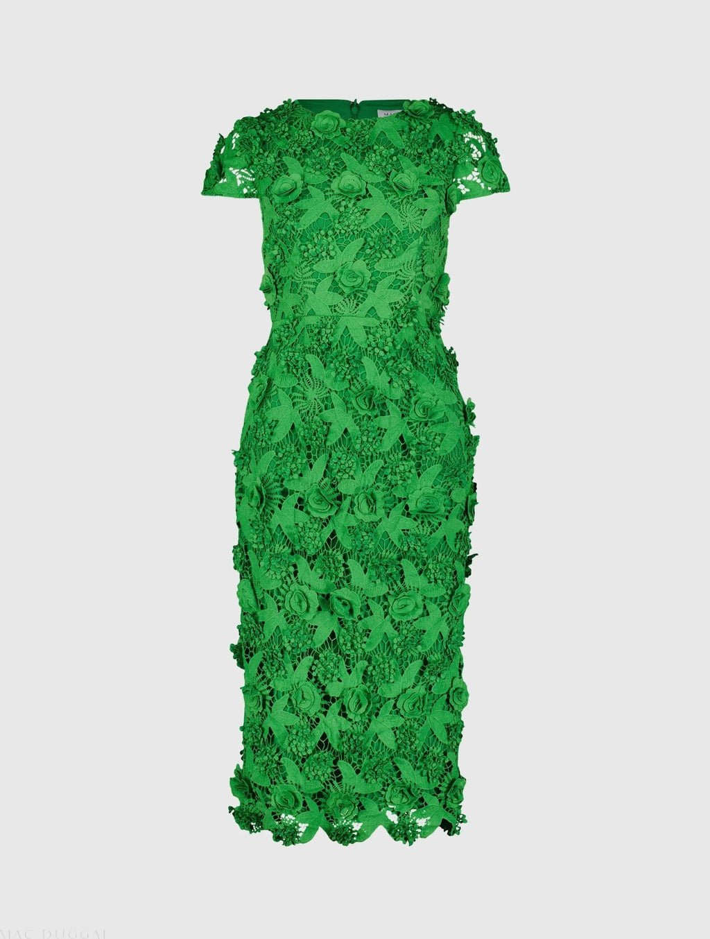 Women's Green Midi Dress Lace Floral