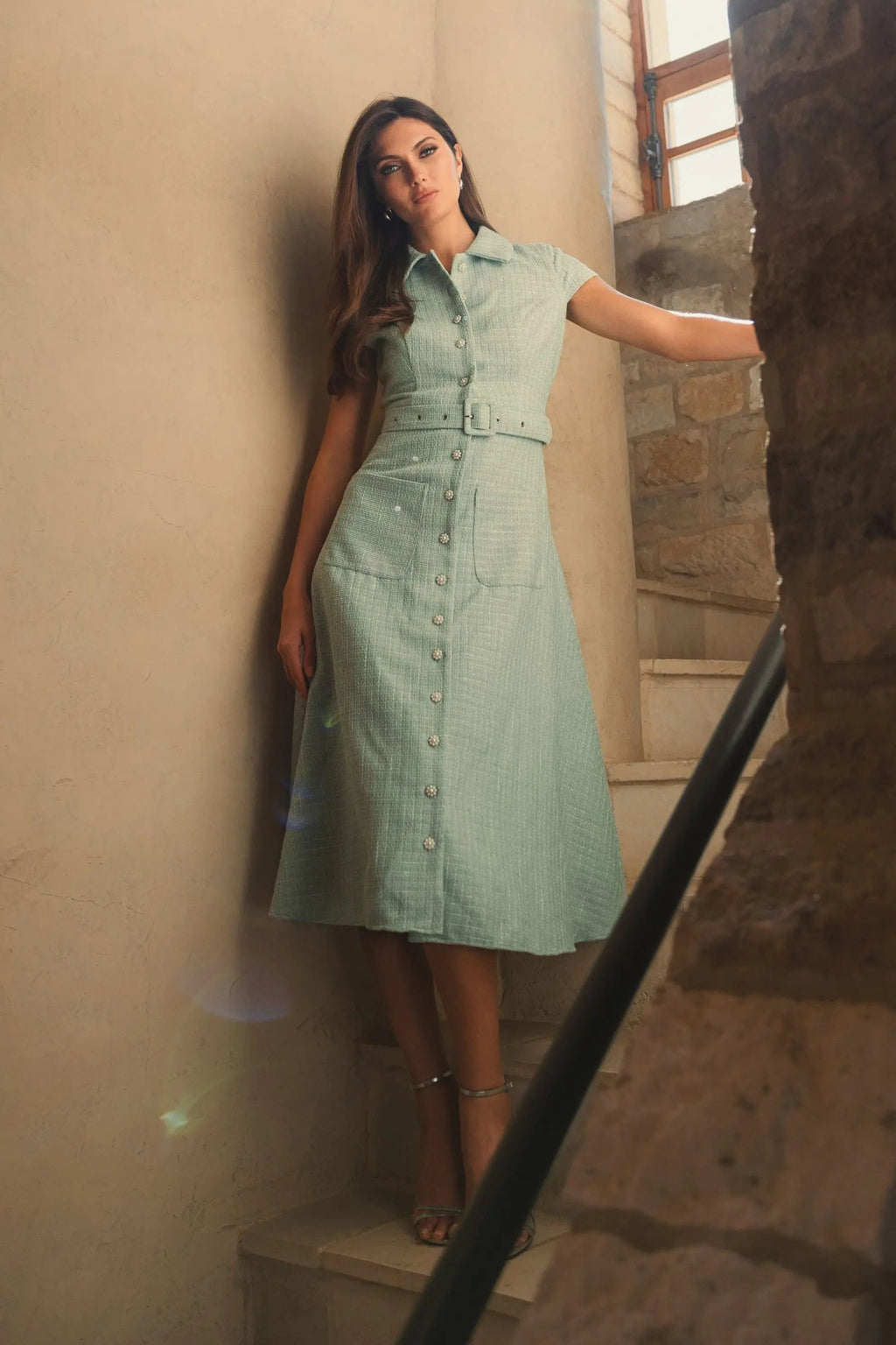 Women's Blue Midi Dress - 81199