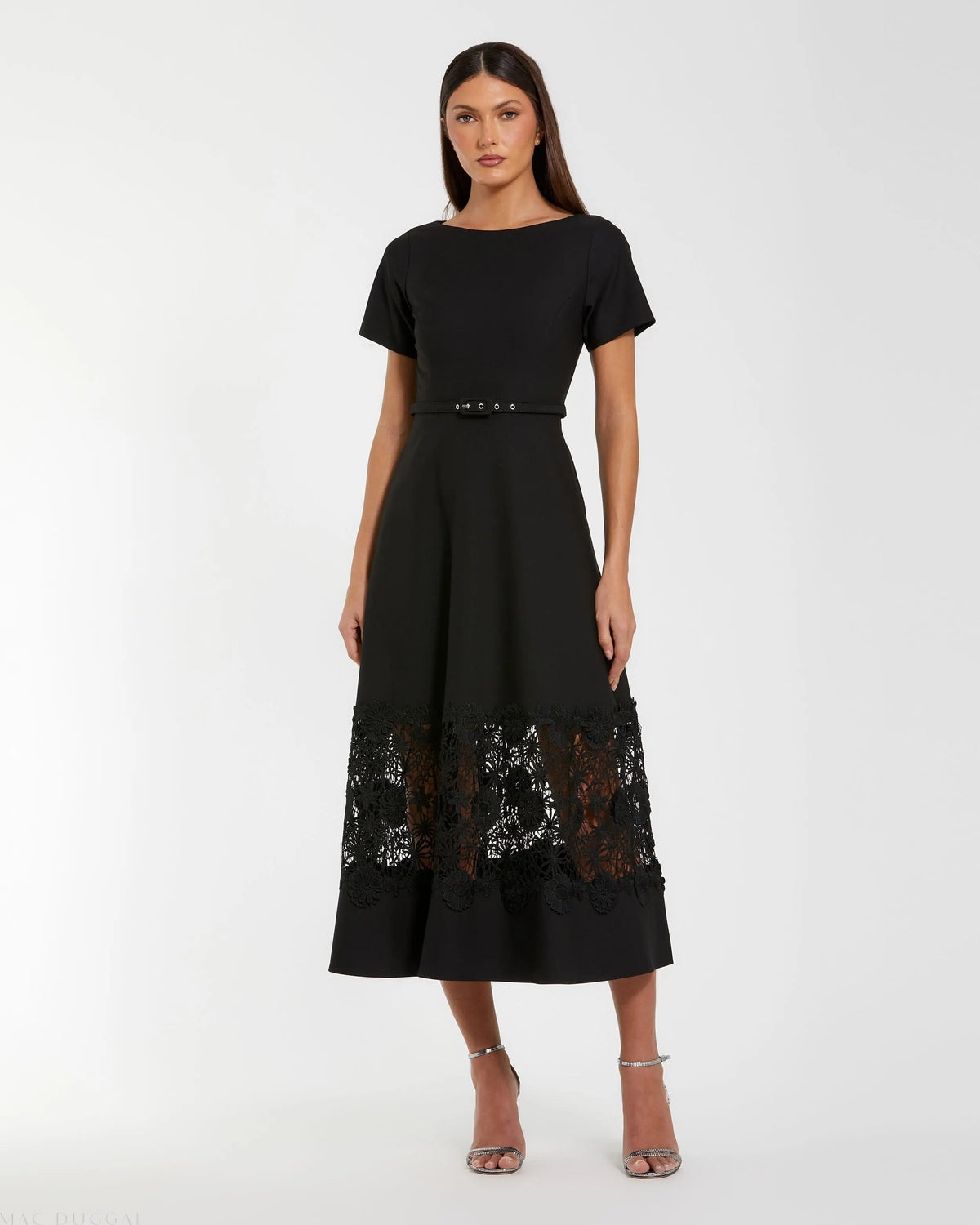 Women's Black Midi Dress - 81206