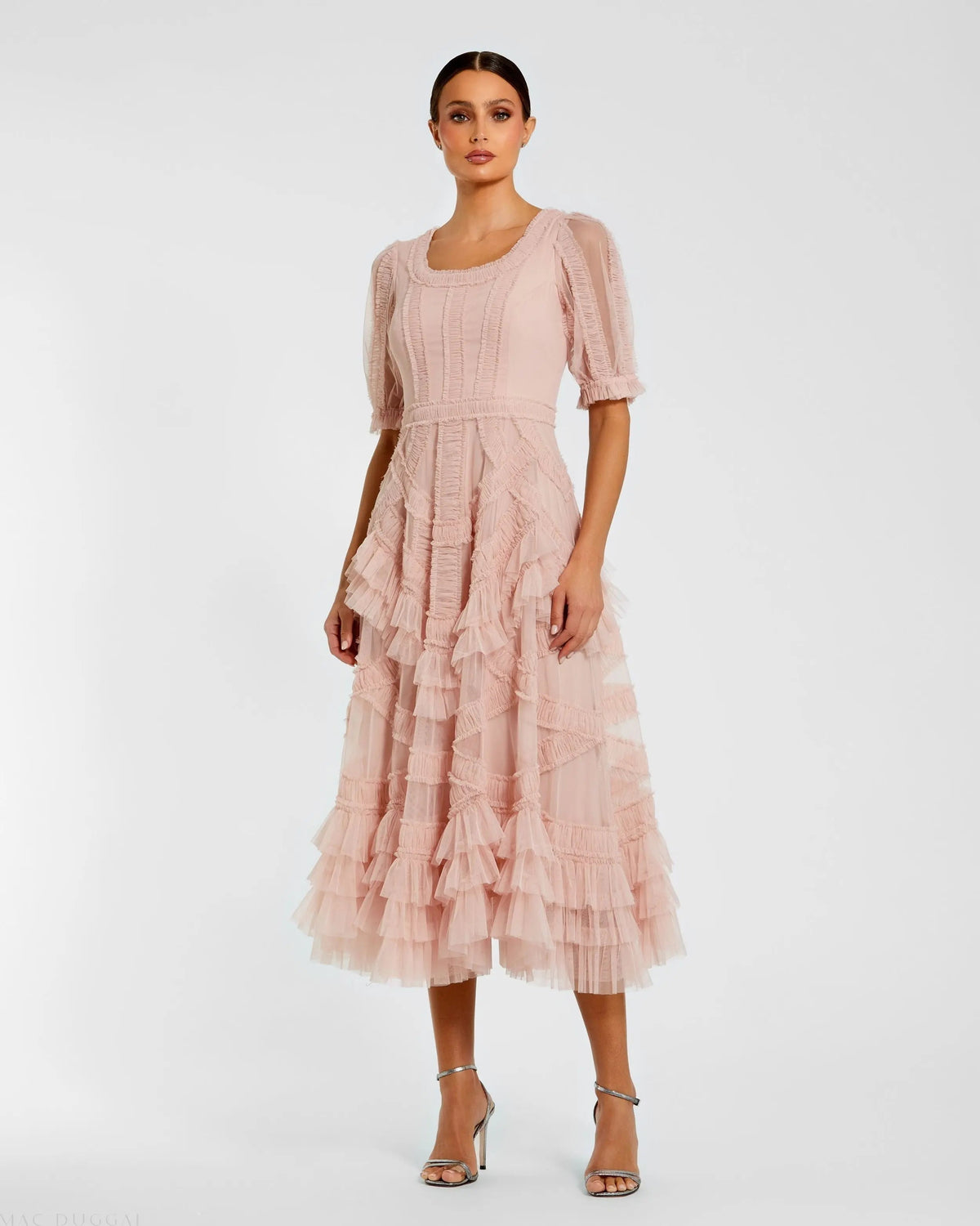 Women's Pink Midi Dress - 8248