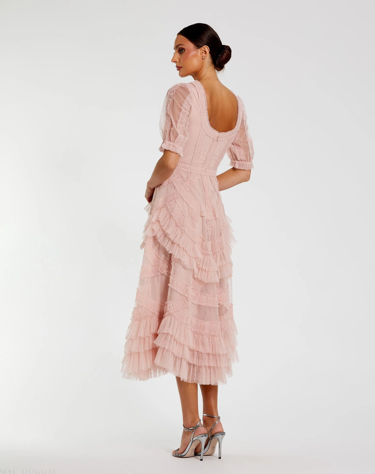 Women's Pink Midi Dress - 8248