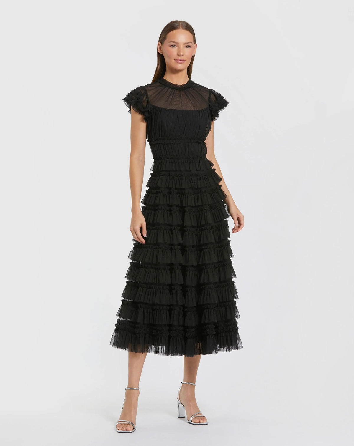 Women's Black Midi Dress - 8285 1