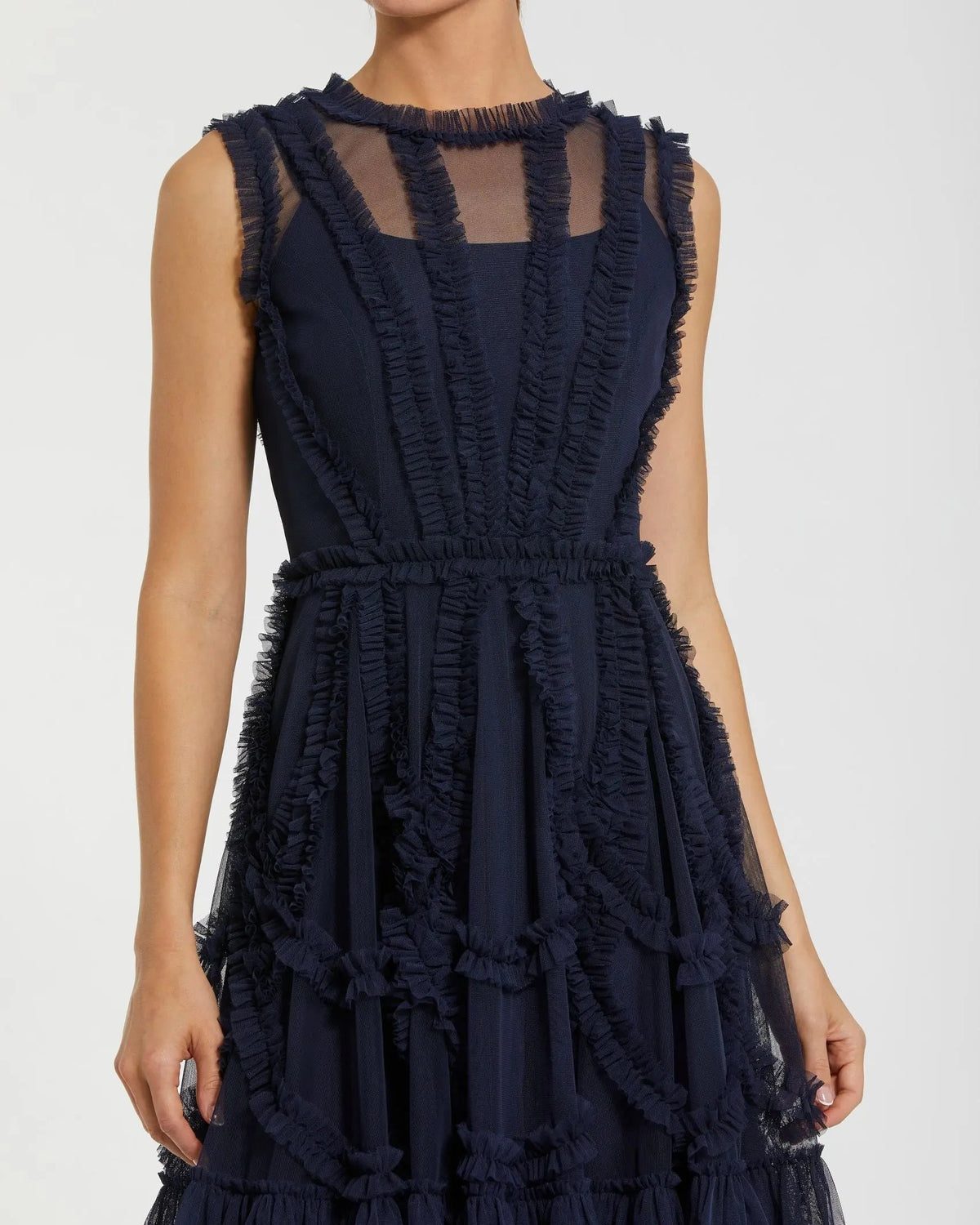 Women's Navy Mini Dress Sleeveless