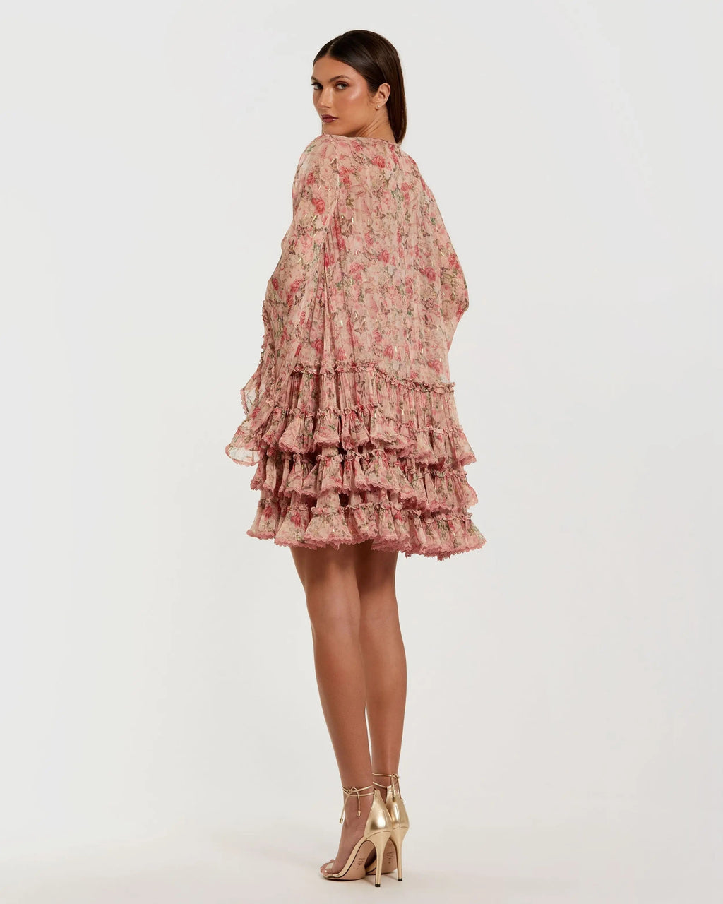 Women's Pink Mini Dress Floral - Pink Ruffle