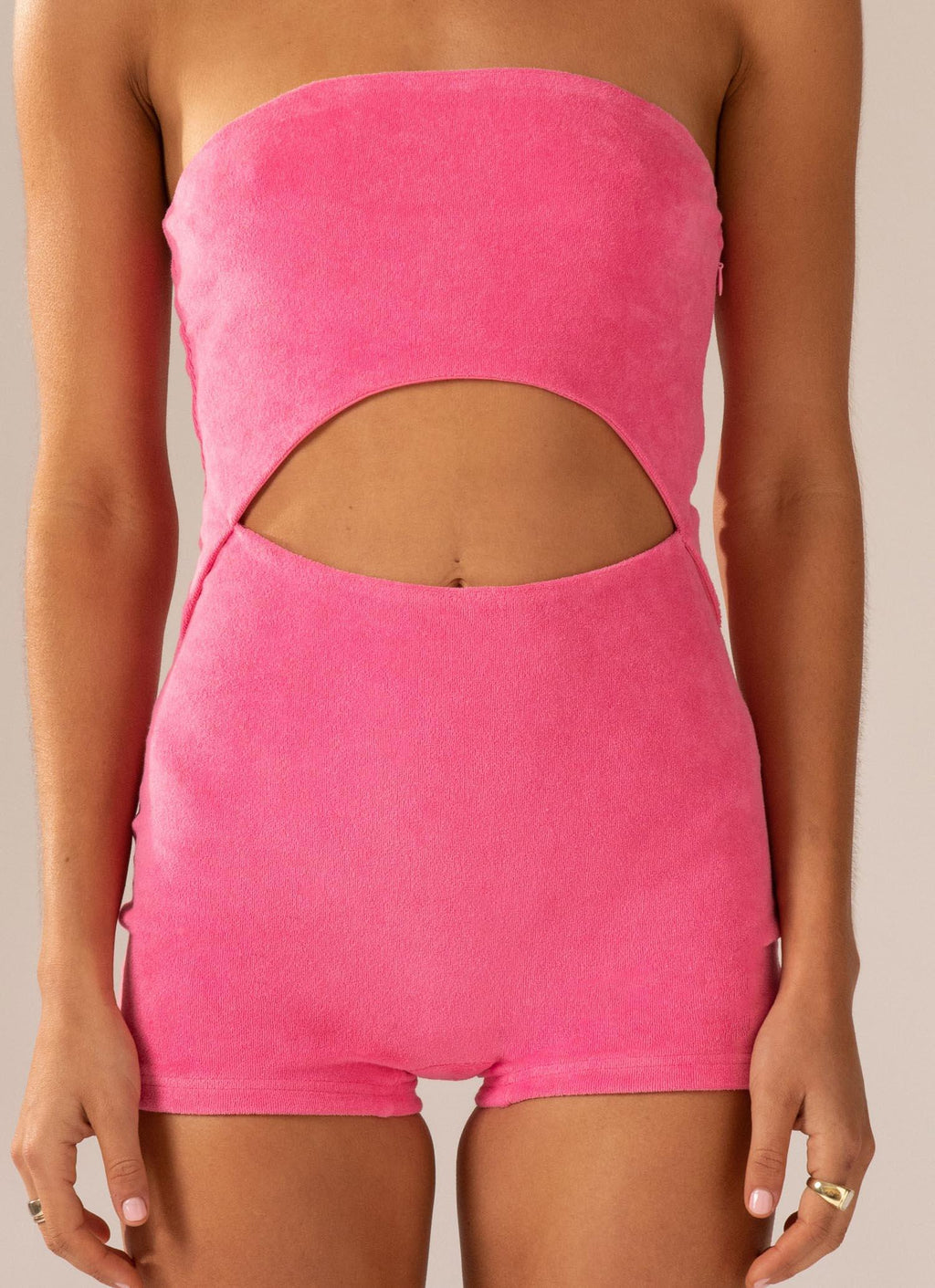 Poolside Fever Terry Jumpsuit - Perry Pink