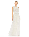Women's Ivory Dress Sleeveless - Ivory Floral Ruffle
