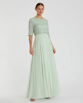 Women's Green Dress - Green Sequin Chiffon