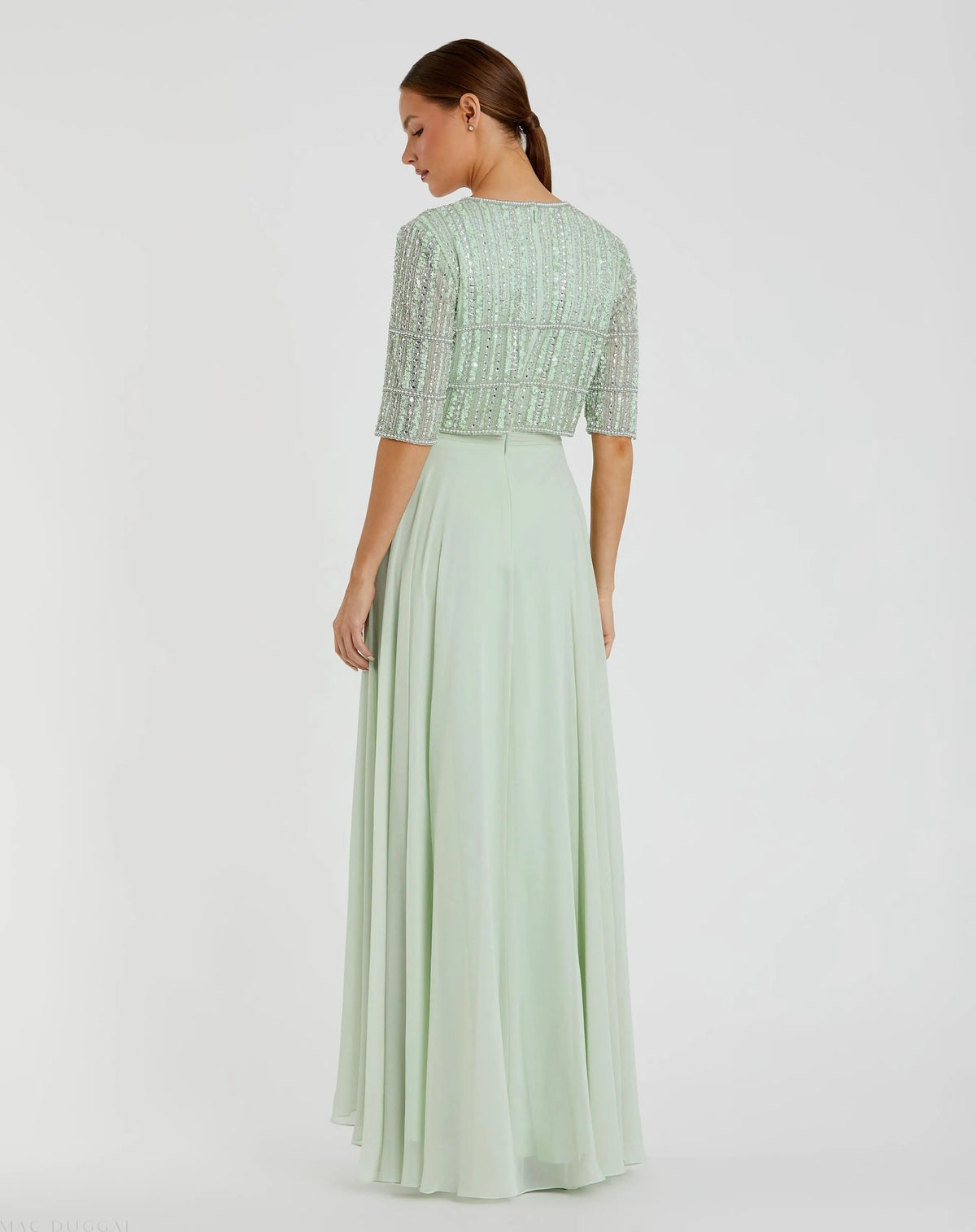 Women's Green Dress - Green Sequin Chiffon