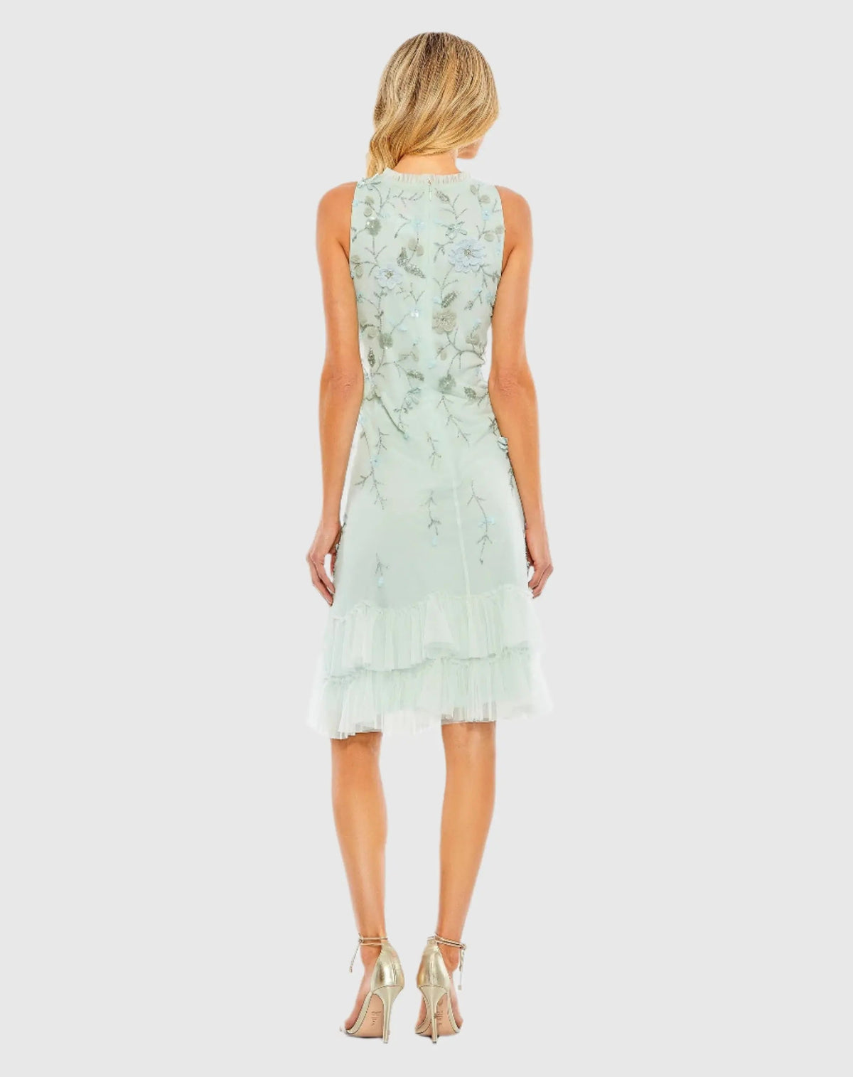 Women's Green Dress Floral - Green Sequin Ruffle