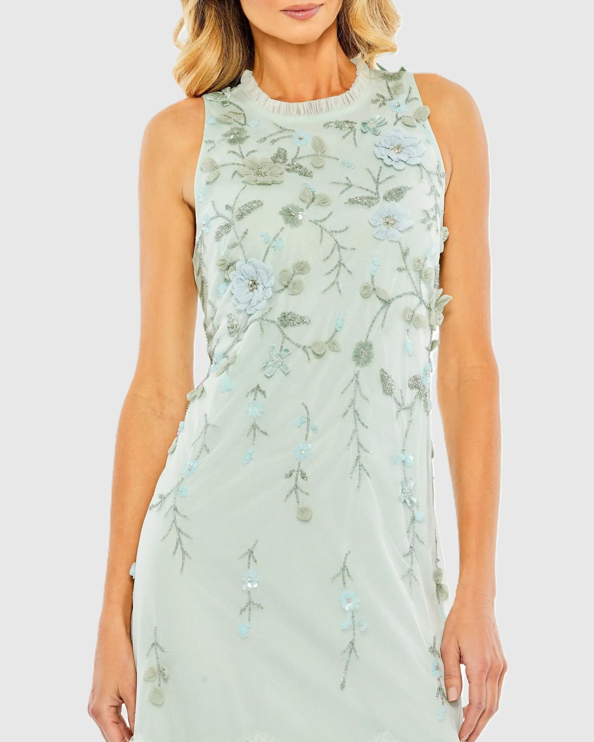 Women's Green Dress Floral - Green Sequin Ruffle