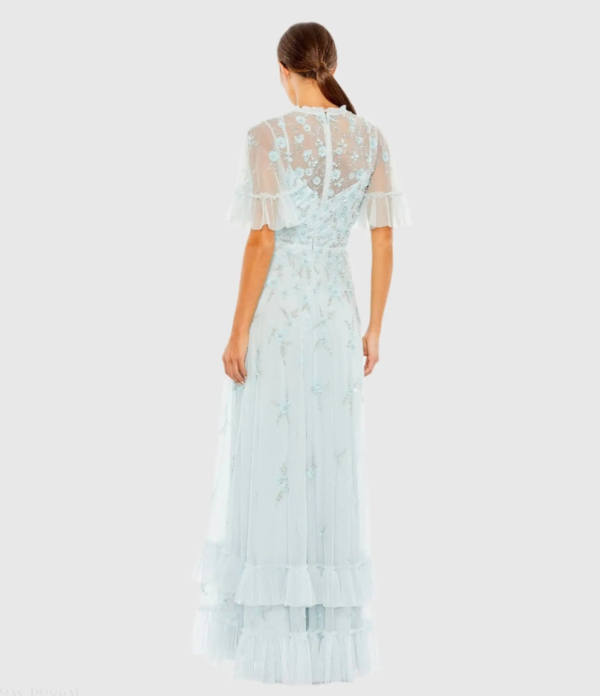 Women's Blue Dress Floral - Powder Blue