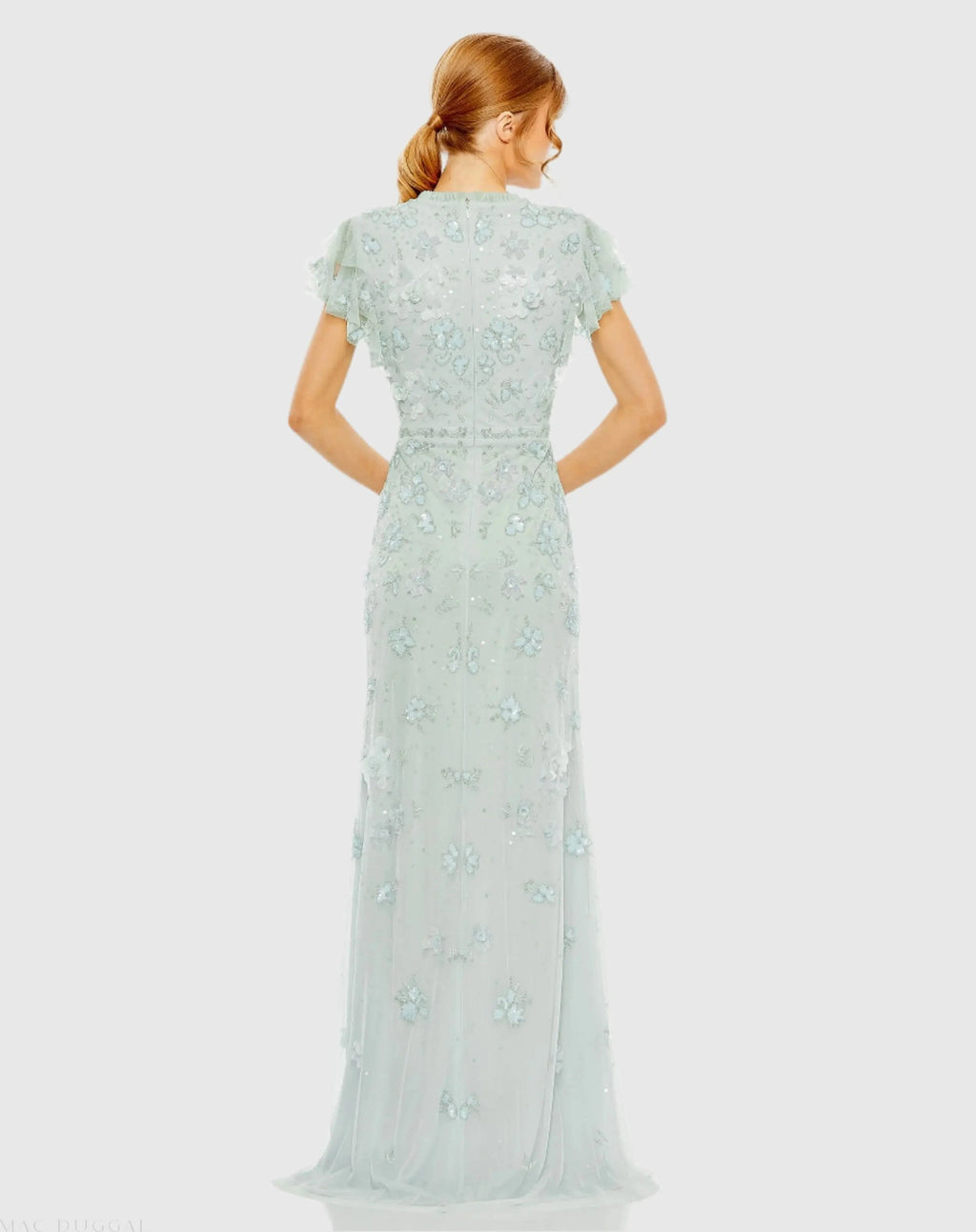 Women's Blue Dress Floral - Blue Sequin Ruffle