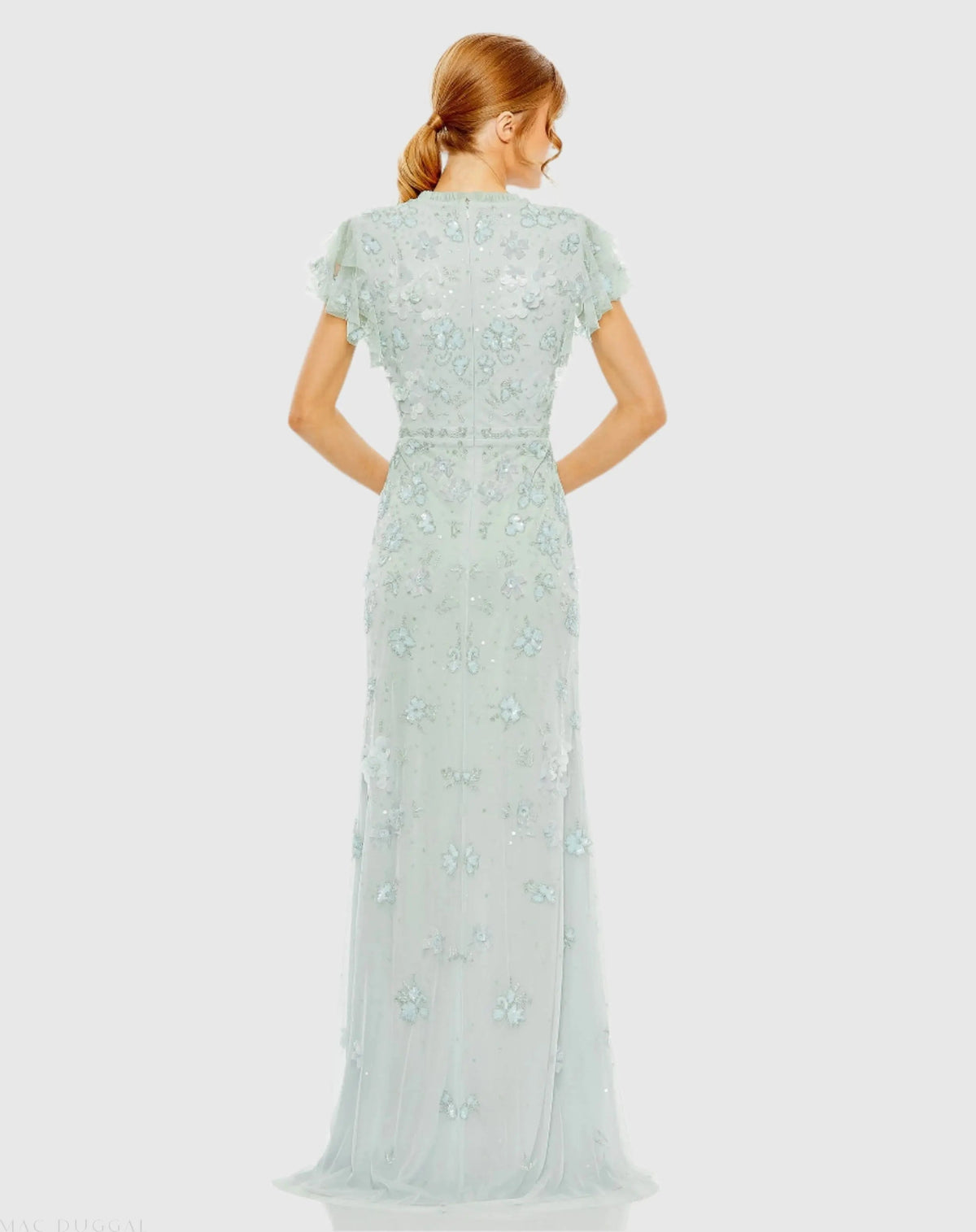 Women's Blue Dress Floral - Blue Sequin Ruffle