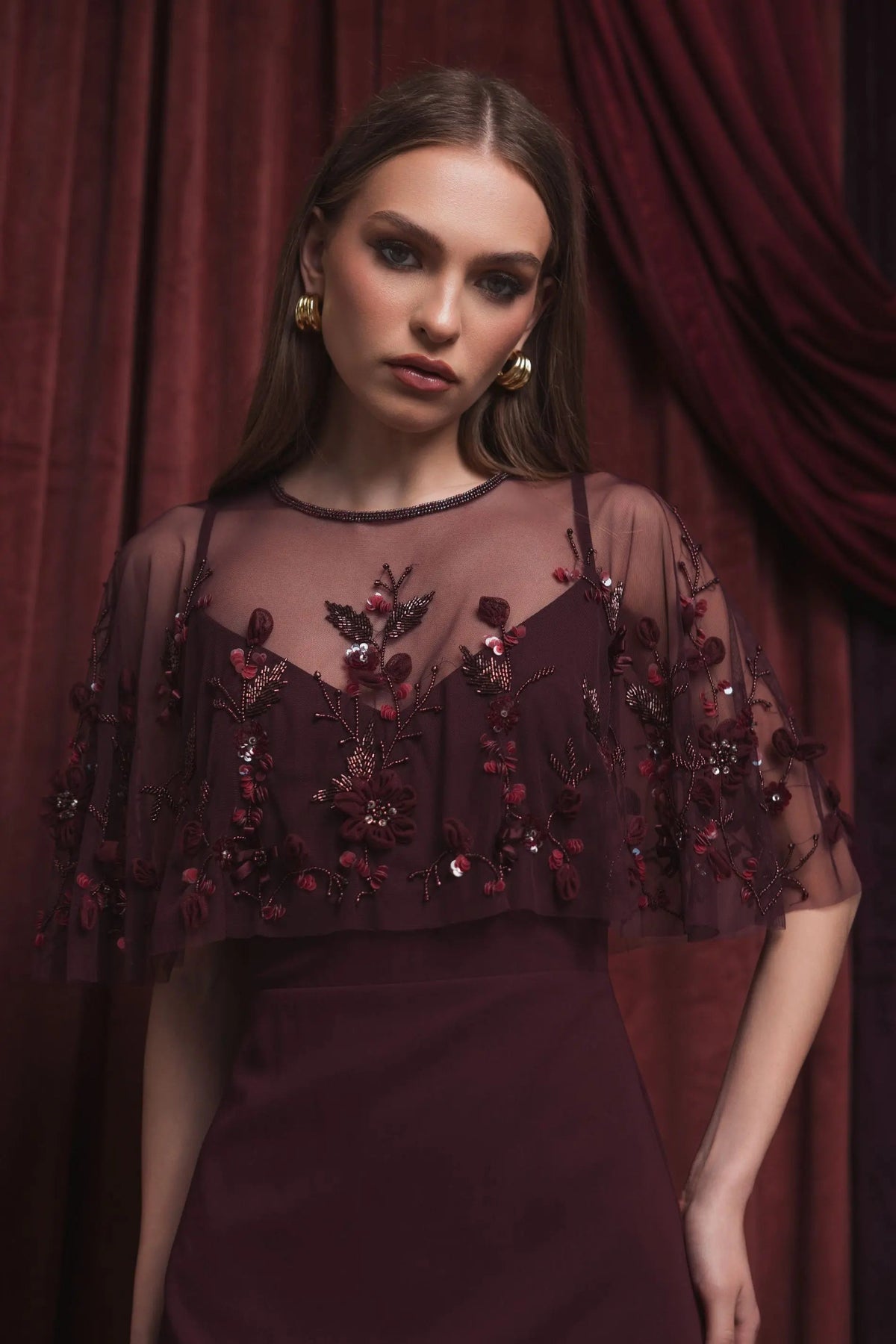 Women's Burgundy Dress Sleeveless