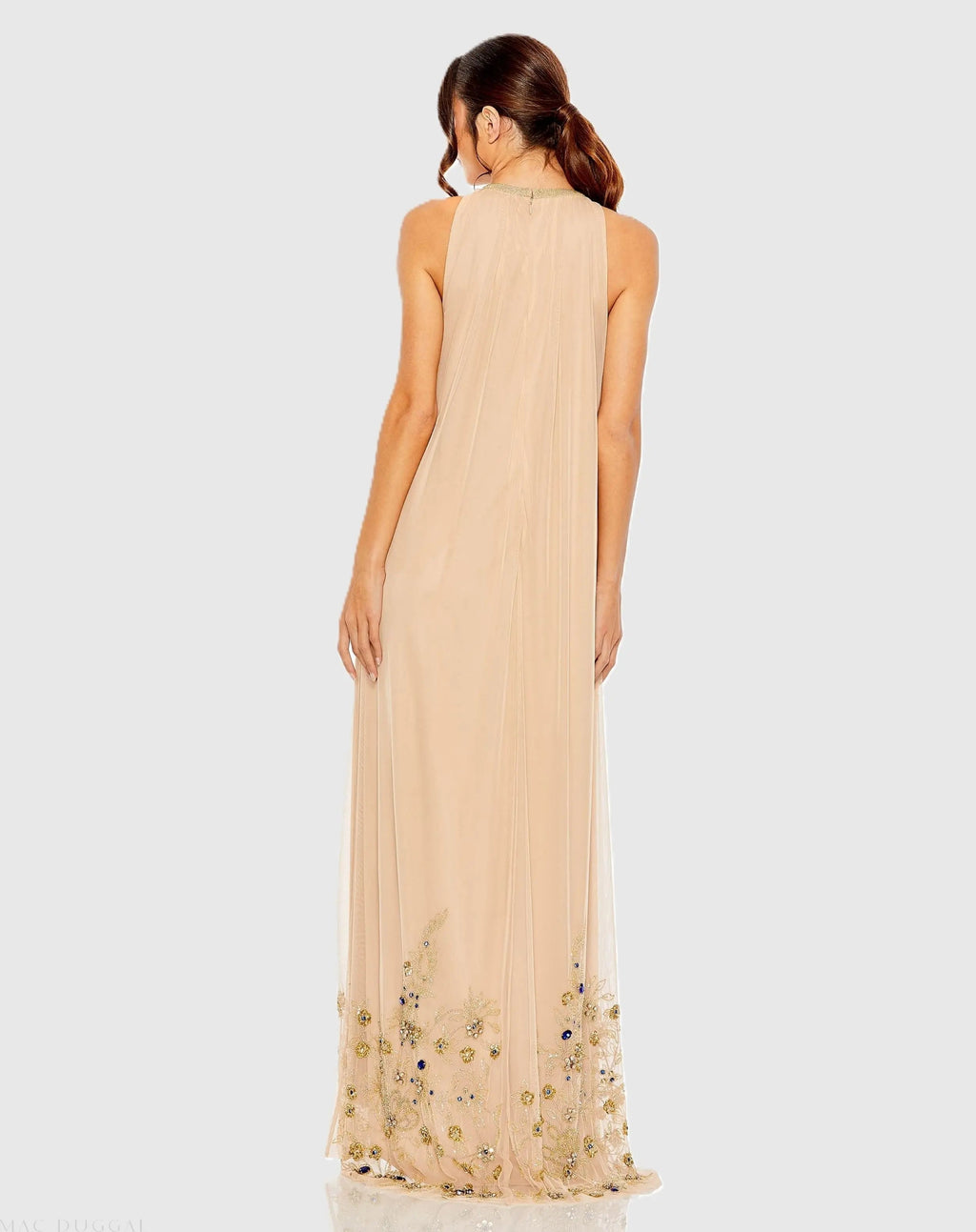 Women's Beige Dress Floral - Beige Sequin