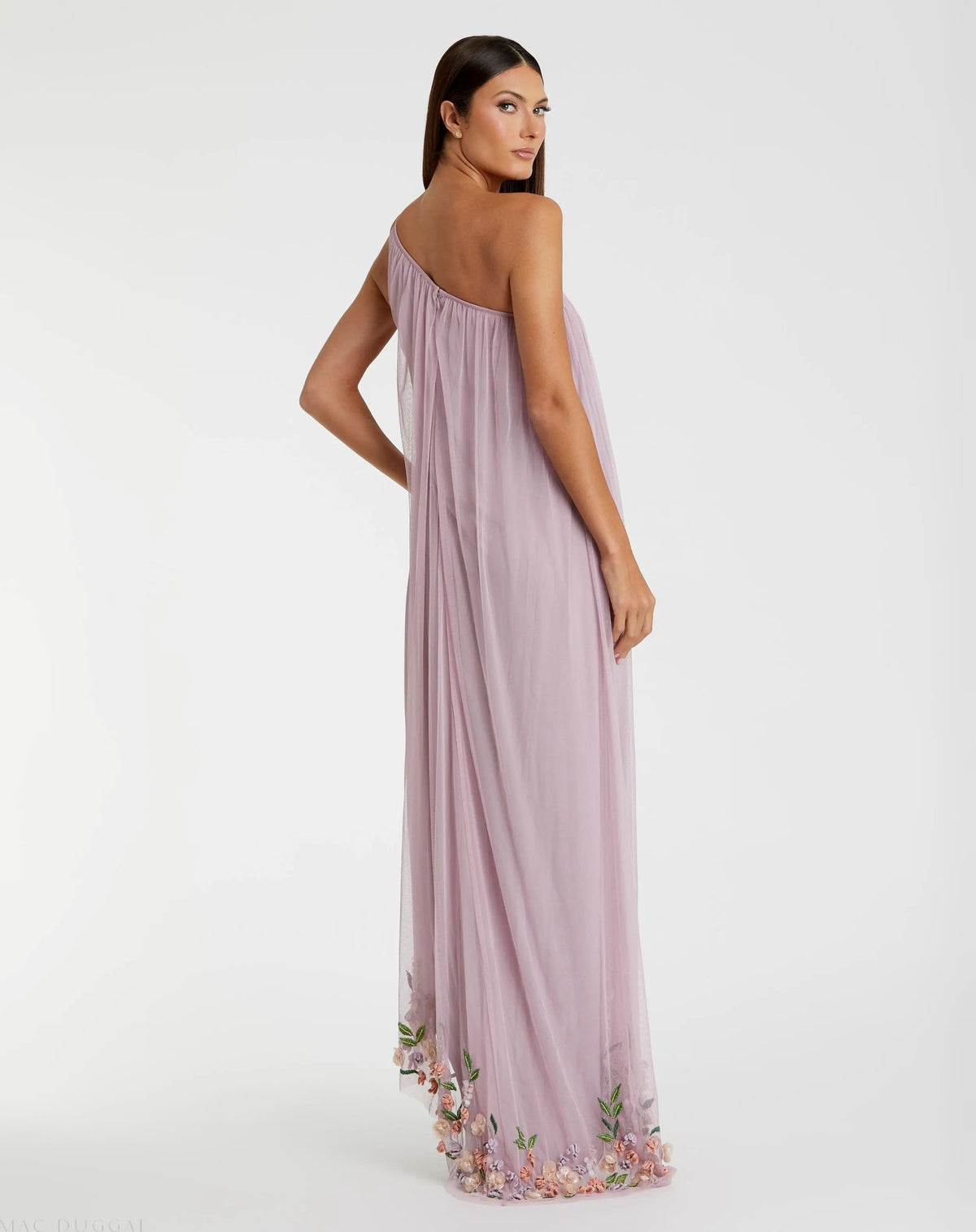 Women's Purple Dress One Shoulder - Red Sequin Floral