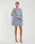 Women's Blue Dress - Blue Satin Sequin