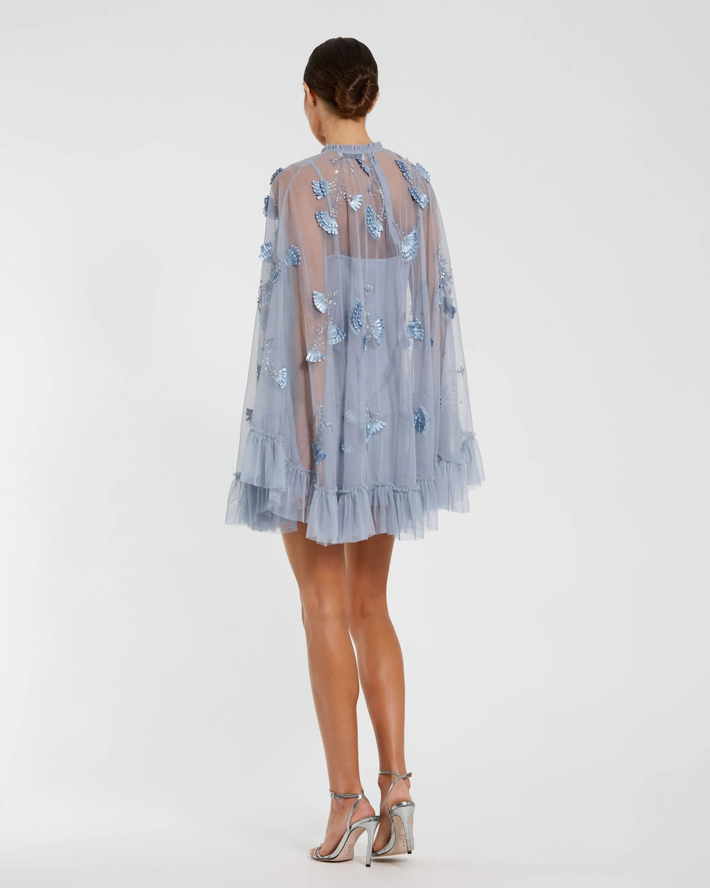 Women's Blue Dress - Blue Satin Sequin