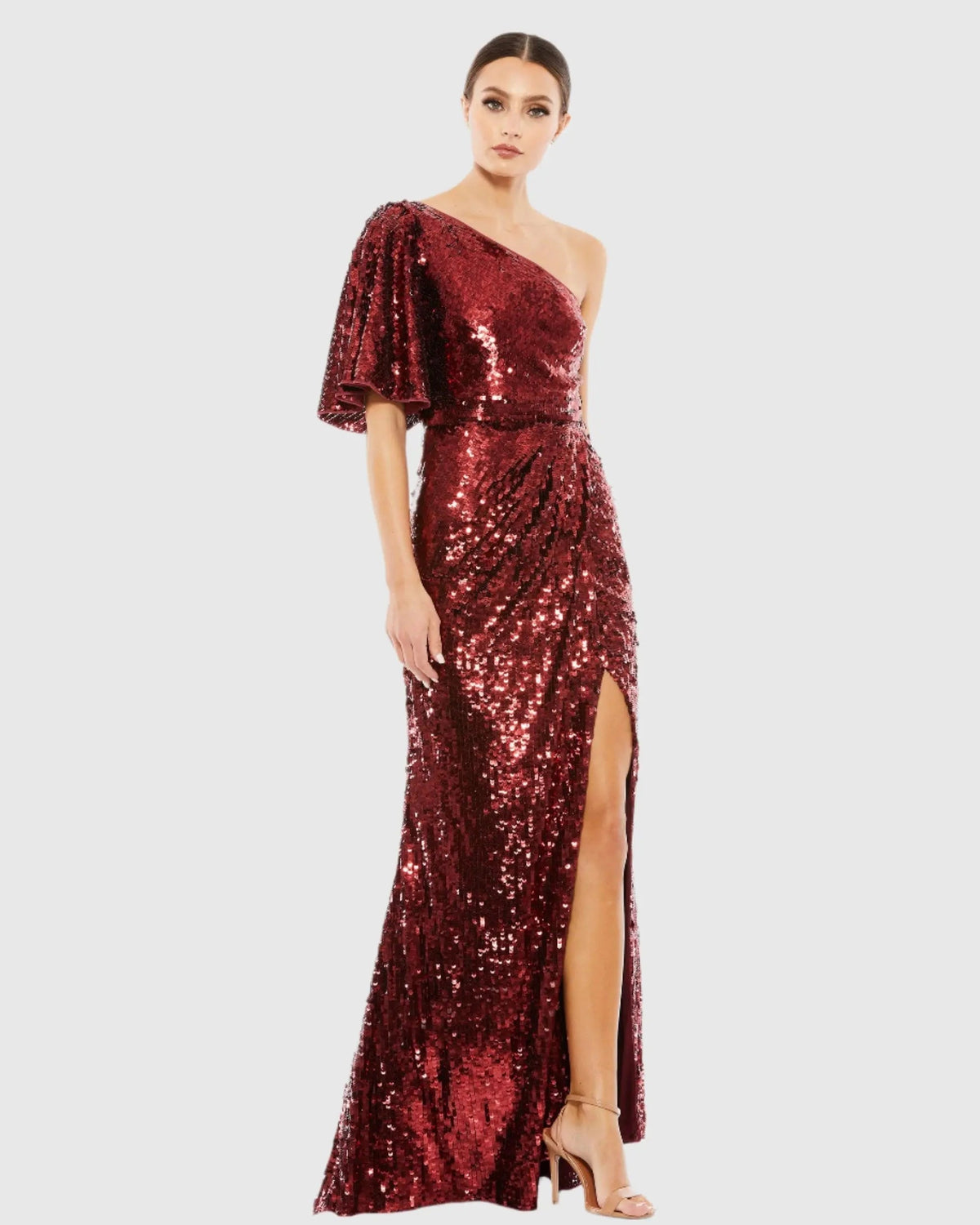 Women's Dress - Gold Sequin One-Shoulder
