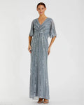 Women's Blue Dress Sequin - Blue Mesh