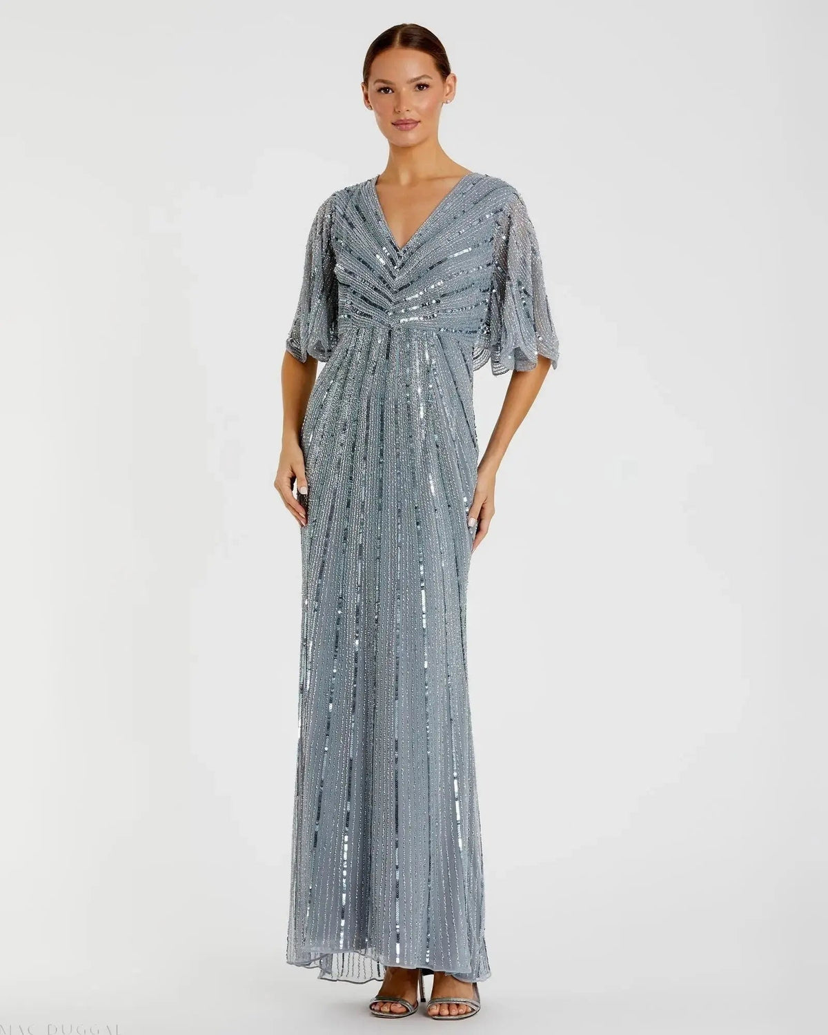 Women's Blue Dress Sequin - Blue Mesh