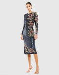 Women's Midi Dress Floral Sequin - Mesh