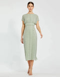 Women's Green Midi Dress - Green Chiffon