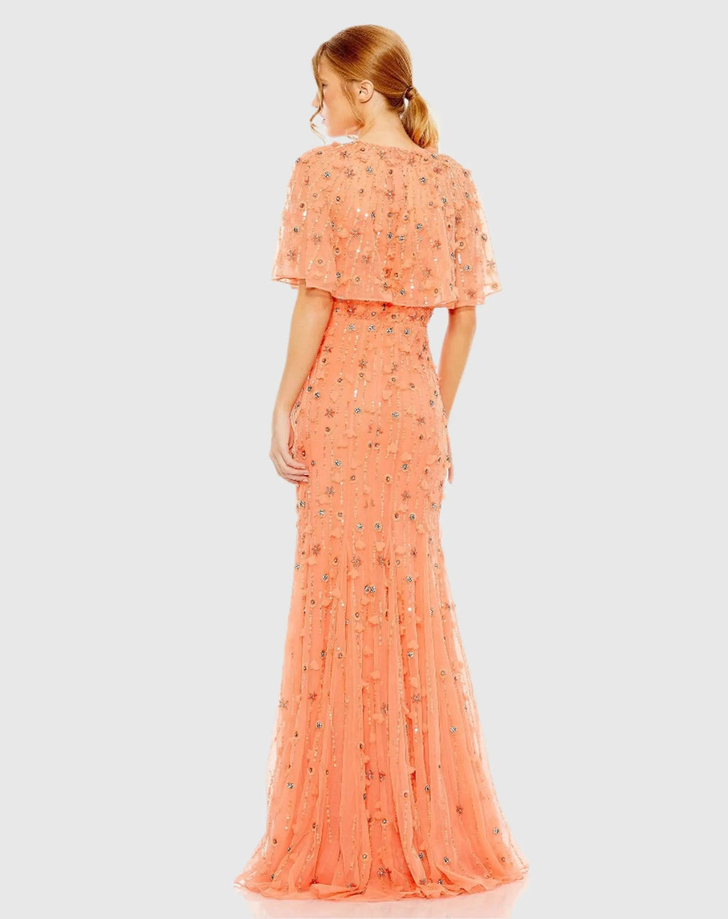 Women's Orange Dress - Red Sequin Floral