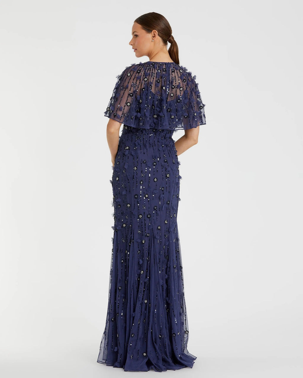 Women's Navy Dress - Red Sequin Floral