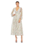 Women's White Dress Floral - White Sequin Mesh
